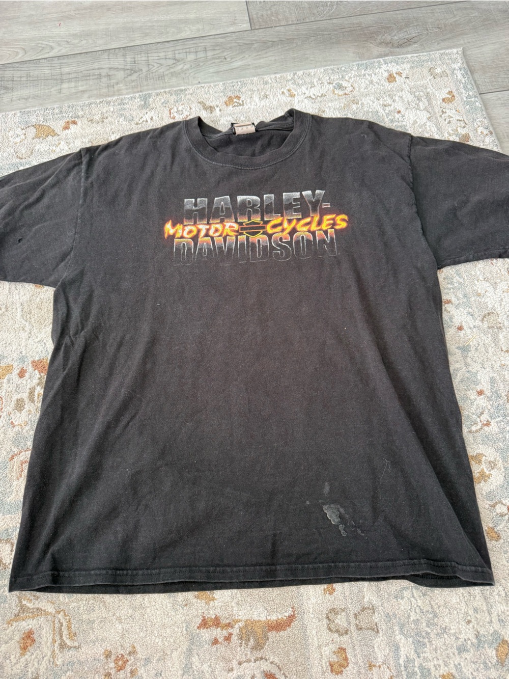 Harley-Davidson Black T-Shirt with Flame Logo